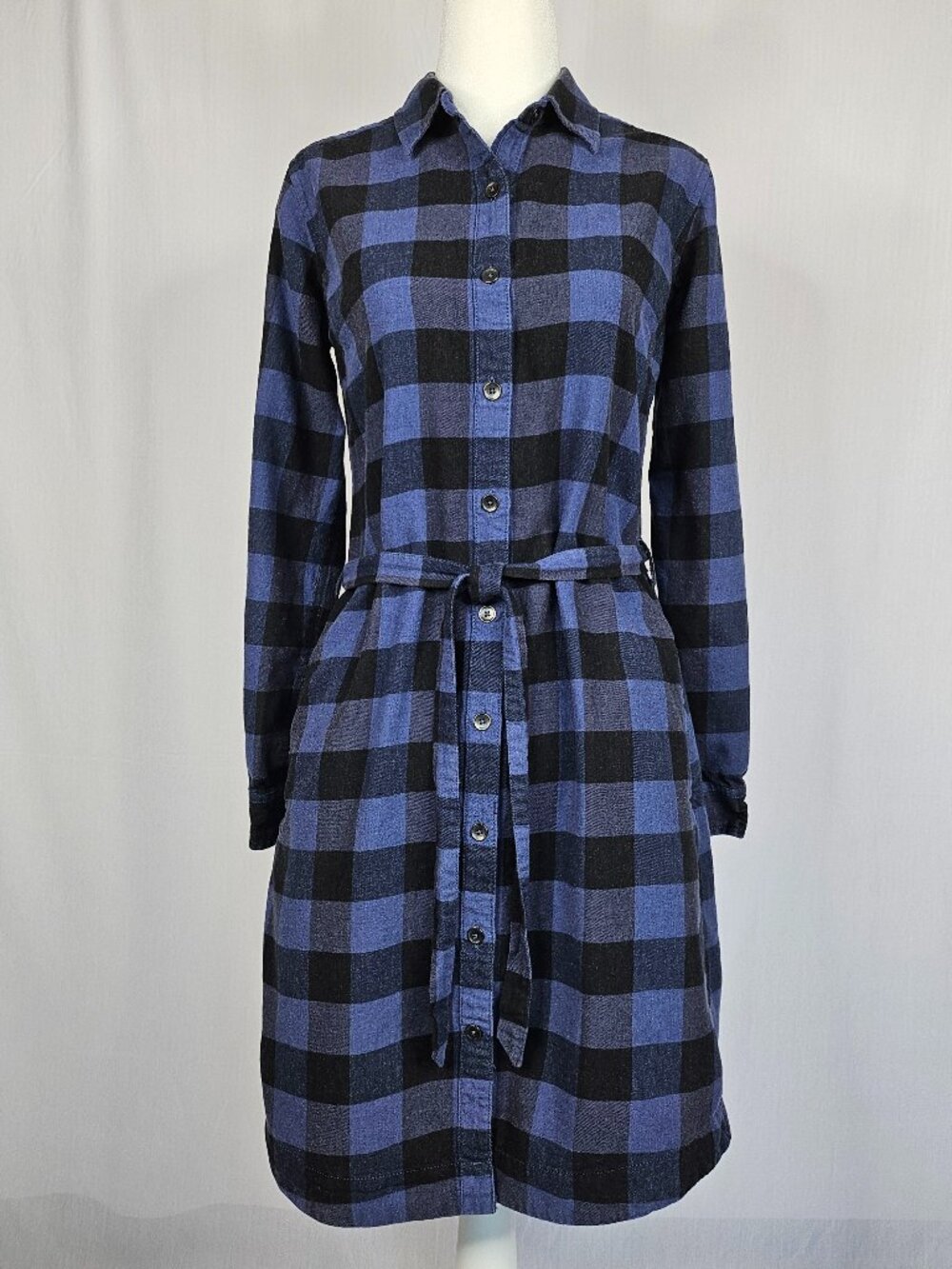 Royal Robbins | Plaid Shirt Dress | Indigo Black | Size XS